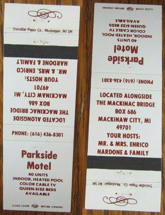 Parkside Inn (Parkside Motel) - Old Matchbook (newer photo)